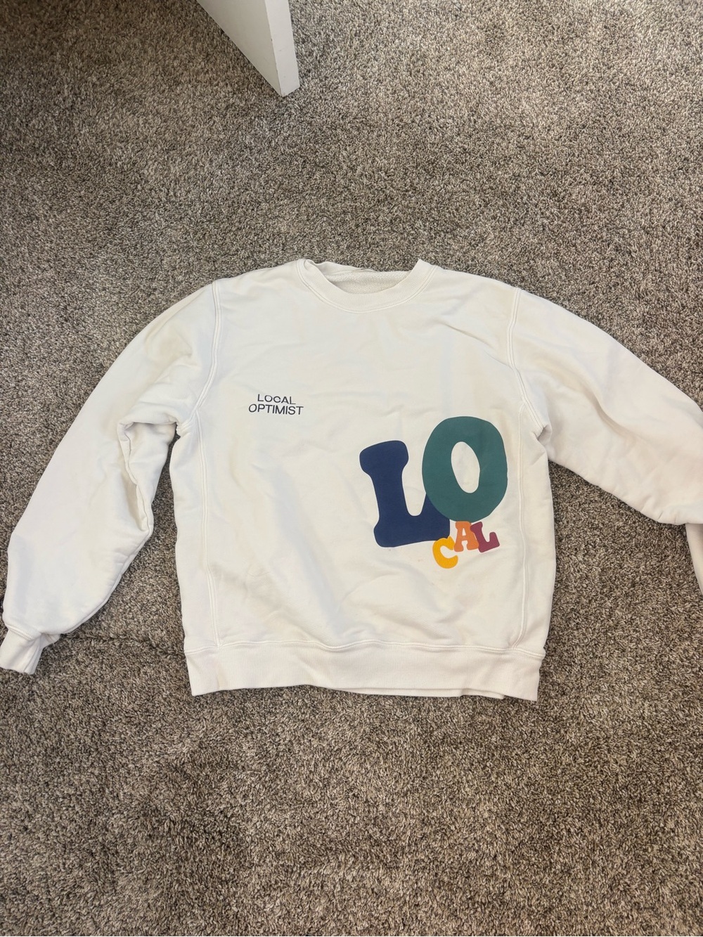 Madhappy Cream Graphic 'LOCAL' Crewneck Sweatshirt